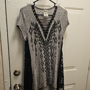 Vocal Black and White High Low Dress